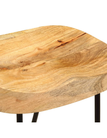 Tabourets de bar Industriel / Rétro - Vintage en lot de 2 en bois de manguier massif Multicolore  {attributes}