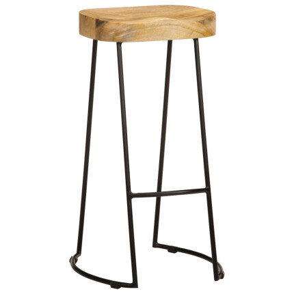 Tabourets de bar Industriel / Rétro - Vintage en lot de 2 en bois de manguier massif Multicolore  {attributes}