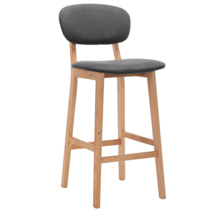 Tabourets de bar en lot de 2 en tissu Gris  