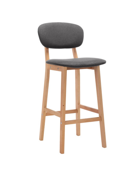 Tabourets de bar en lot de 2 en tissu Gris  