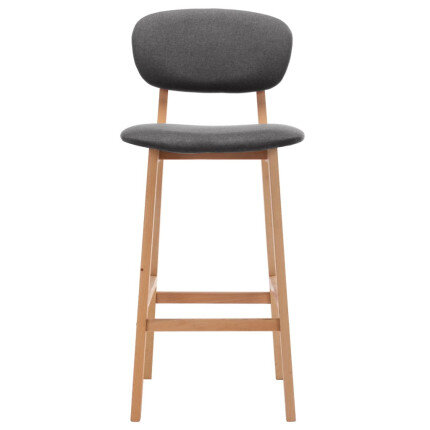 Tabourets de bar en lot de 2 en tissu Gris