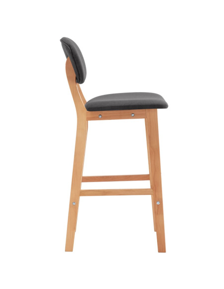 Tabourets de bar en lot de 2 en tissu Gris  