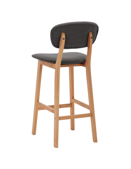 Tabourets de bar en lot de 2 en tissu Gris  