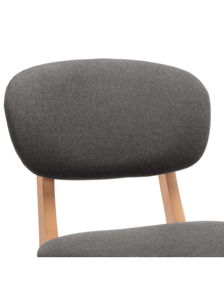 Tabourets de bar en lot de 2 en tissu Gris  