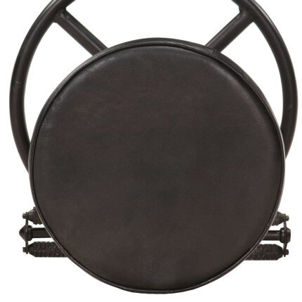 Tabourets de bar industriel en lot de 2 en cuir véritable Noir 44 x 44 x 75 cm {attributes}