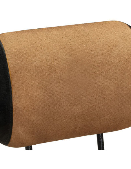 Tabouret de bar industriel en lot de 2 en cuir de chèvre véritable Brun 44 x 44 x 109 cm {attributes}