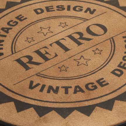 Tabouret de bar industriel en lot de 2 en cuir de chèvre véritable Brun 44 x 44 x 109 cm {attributes}