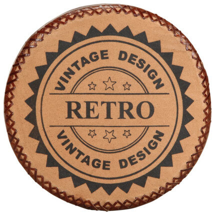 Tabourets de bar Industriel / Rétro - Vintage 2 pièces en cuir véritable et bois d'acacia Brun  {attributes}