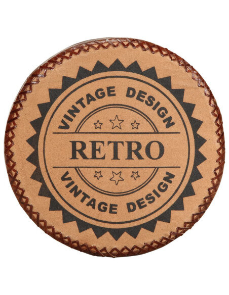 Tabourets de bar Industriel / Rétro - Vintage 2 pièces en cuir véritable et bois d'acacia Brun  {attributes} Tabourets de bar Industriel / Rétro - Vintage 2 pièces en cuir véritable et bois d'acacia Brun  {attributes}