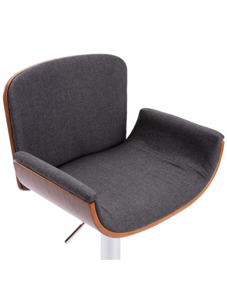 Tabouret de bar Rétro / Vintage en tissu Gris  {attributes}