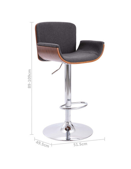 Tabouret de bar Rétro / Vintage en tissu Gris  {attributes}