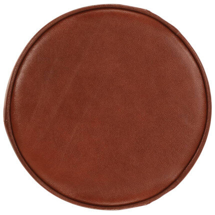 Tabourets de bar Industriel / Rétro - Vintage en lot de 2 en cuir véritable et fonte Brun {attributes}