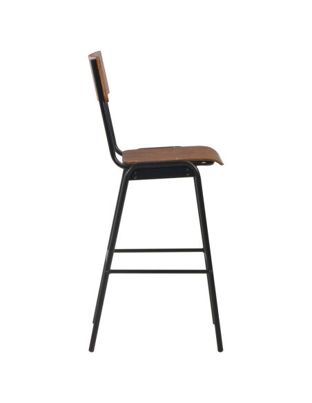 Tabourets de bar style écolier Vintage Rétro Bois et Métal Design en lot de 2 Tabourets de bar style écolier Vintage Rétro Bois et Métal Design en lot de 2