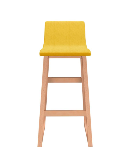 Tabourets de bar en lot de 2 en tissu Jaune  