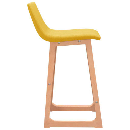 Tabourets de bar en lot de 2 en tissu Jaune