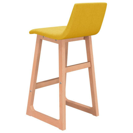 Tabourets de bar en lot de 2 en tissu Jaune