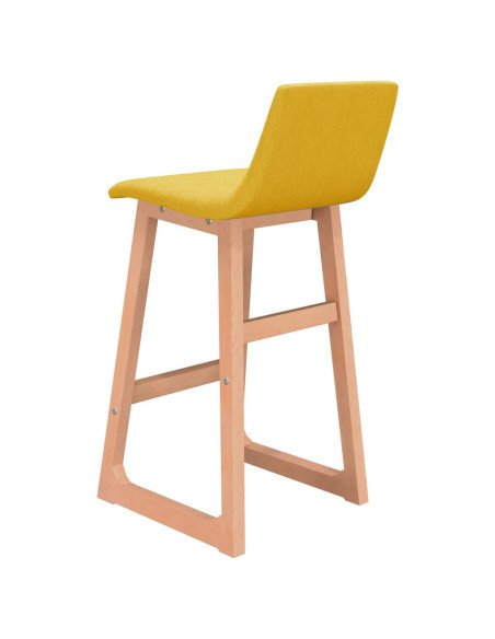 Tabourets de bar en lot de 2 en tissu Jaune  