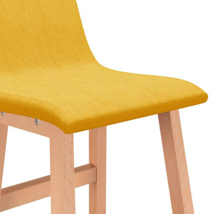 Tabourets de bar en lot de 2 en tissu Jaune