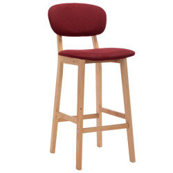 Tabourets de bar en lot de 2 en tissu Rouge   2