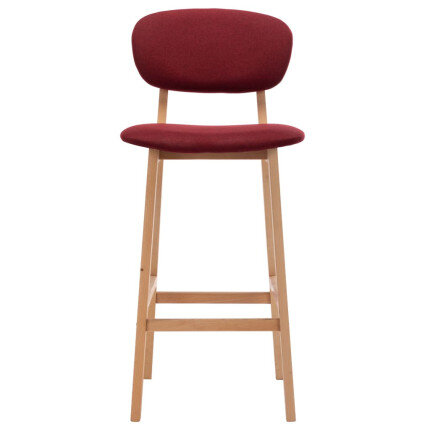 Tabourets de bar en lot de 2 en tissu Rouge