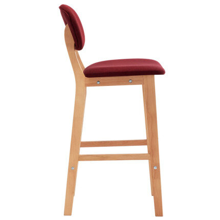 Tabourets de bar en lot de 2 en tissu Rouge