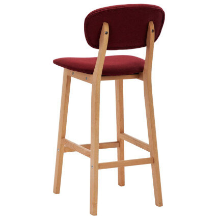 Tabourets de bar en lot de 2 en tissu Rouge