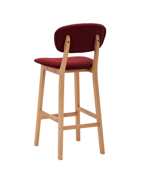Tabourets de bar en lot de 2 en tissu Rouge  