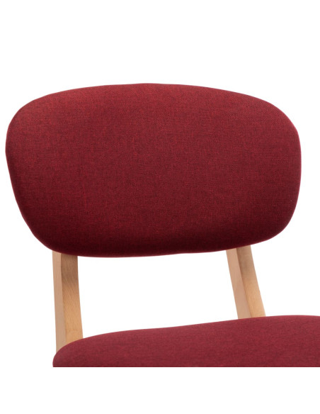 Tabourets de bar en lot de 2 en tissu Rouge  