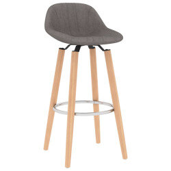Tabourets de bar en lot de 2 en tissu Gris   2