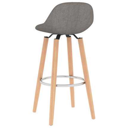 Tabourets de bar en lot de 2 en tissu Gris  