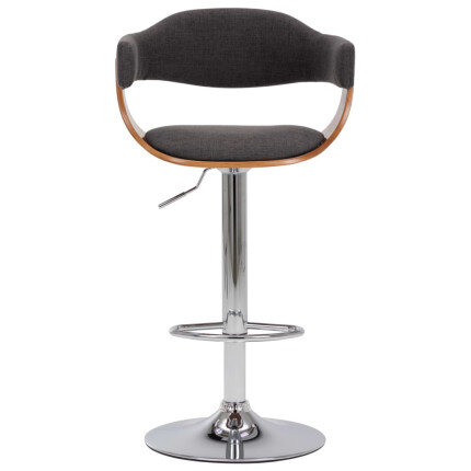 Tabourets de bar Rétro / Vintage en lot de 2 en bois courbé et tissu Gris  {attributes}